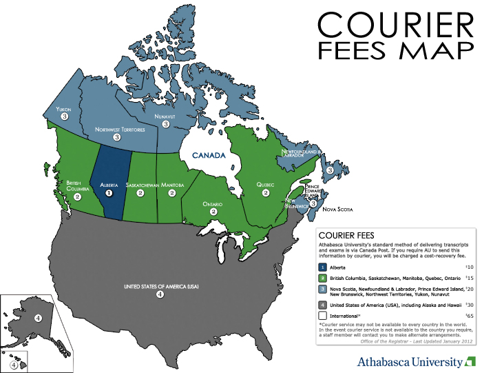 courier fees map